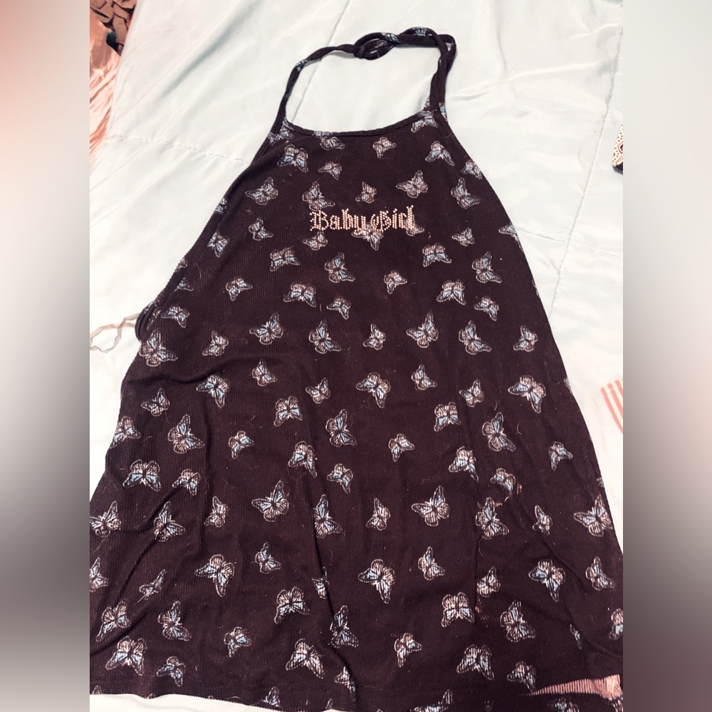 Plus size “baby girl” halter top. 🌑💙